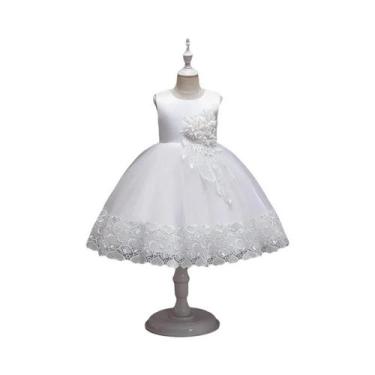 Imagem de Vestido De Festa Em Tule Com Flores Para Meninas, Elegante Para Damas 