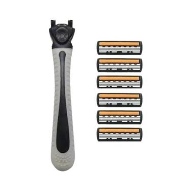 Imagem de Aparelho De Barbear Reutilizável Masculino Com Lâmina Importada De Trê