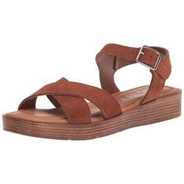 Imagem de Bella Vita Sandália rasteira feminina Car-Italy, Couro de camurça marrom, 36