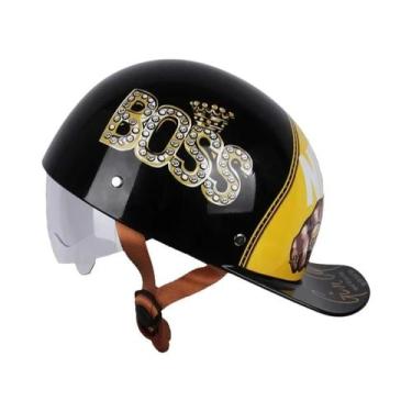 Imagem de Capacete De Motocicleta Vintage Retrô Uchoose, Estilo Boné De Beisebol