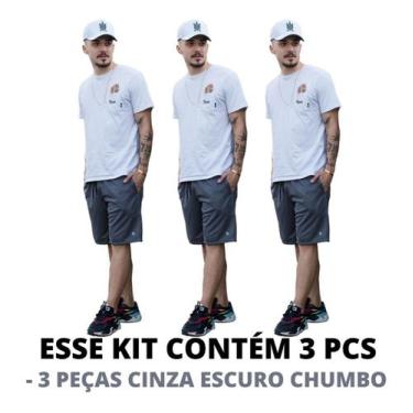 Imagem de 3 Bermuda Shorts Masculino Dry Fit Academia Esporte 2 Bolsos - J94 Con