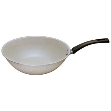 Imagem de Panela Wok Multiflon de Alumínio Antiaderente Ekó Essencial Bege 24cm,