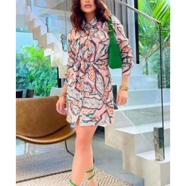 Imagem de Vestido Social manga longa estampado Tam M  - Isa Sanabria 