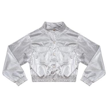 Imagem de Jaqueta Juvenil Look Jeans Metalizada, Prata, 16