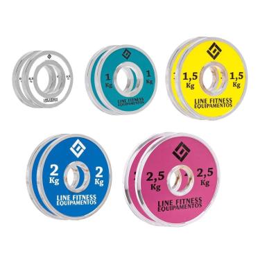 Imagem de Kit Par De Anilha Olimpica Fracionada 0,5 Kg Ate 2,5 Kg-Unissex