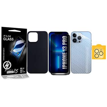 Imagem de Capinha Aveludada Preta + Pel 3d Privacidade + Camera + Traseira IPhone 13 Pro 6.06 - Cell In Power25