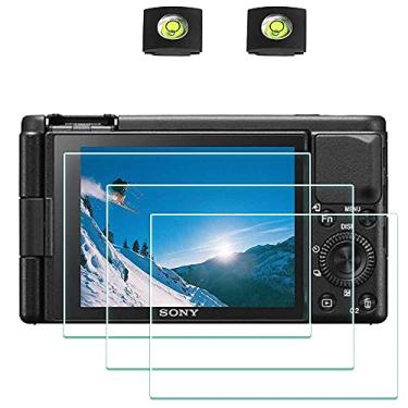 Imagem de ULBTER Protetor de tela para câmera Sony ZV-1 II/ZV-1 / ZV1 II ZV1 ZV-E10 ZVE10 e capa de sapata quente 0,3 mm dureza 9H capa de vidro temperado anti-arranhões anti-impressão digital anti-poeira