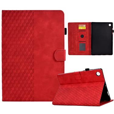 Imagem de Capa do caso da tabuleta. Estojo de couro premium para Lenovo Tab M10 Plus 3rd Gen 10.6 polegadas 2022 Tablet, Smart Magnetic Flip Fold Stand Case Capa protetora com Auto Wake Sleep (Color : Red)