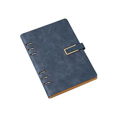 Imagem de SagaSave Caderno de fichário A5, capa de couro PU, recarregável, caderno pessoal, 100 folhas, papéis para escrever desenhos, esboços, diário