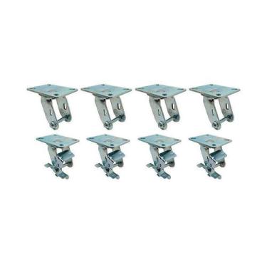 Imagem de Kit 8 un suporte garfo giratório freio 3 pol p/ rodízio - AJAX