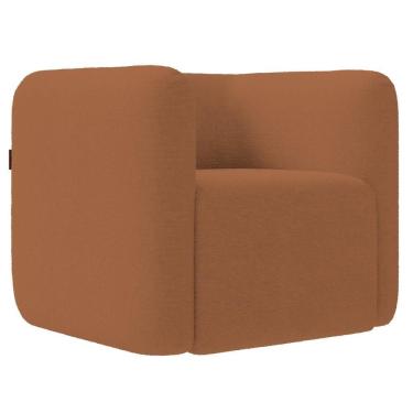 Imagem de Poltrona Para Sala De Estar Decorativa Quadrada Maggie Z08 Boucle Terracota - Mpozenato