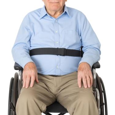 Imagem de ZipSeven Cinto de segurança para cadeira de rodas, 78,7 cm - 190,5 cm, ajustável, 5 cm de largura, antiqueda com fivela de liberação rápida para idosos, obesos e deficientes – Evita deslizamento ou