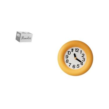 Imagem de Fenteer Organizador de Controle Remoto de Madeira Retrô E Relógio de Parede Analógico Silencioso para Mesa de Cabeceira, Sofá, Escritório, Cozinha, Quarto, Sa