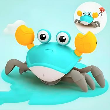 Imagem de Caranguejo Fujão Brinquedo Bebê Infantil Musica Diversão Cor:Verde Água