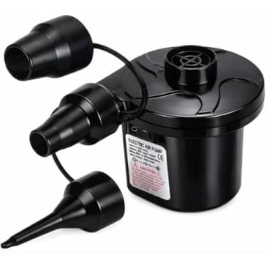 Imagem de Bomba Elétrica Portátil para Infláveis 110V-220V e 12V DC, Infla e Desinfla Rápido Colchões, Piscinas, Bóias, Sofás Infláveis, Bicos Intercambiáveis, Compacta, Leve, Potente, Silenciosa