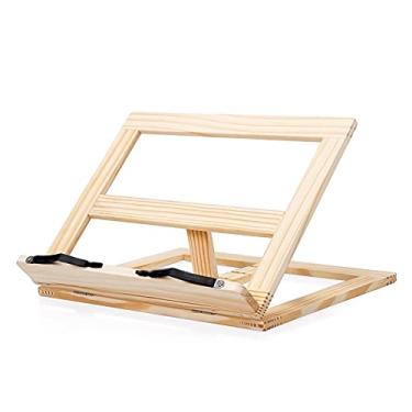 Imagem de Suporte de livro para laptop, dobrável, suporte ajustável para livros de receitas para leitura de mesa, suporte de livros multifuncional portátil