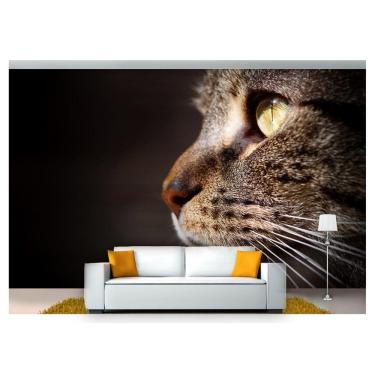 Imagem de Papel De Parede Animais Gato Rosto Felino 3D Anm132
