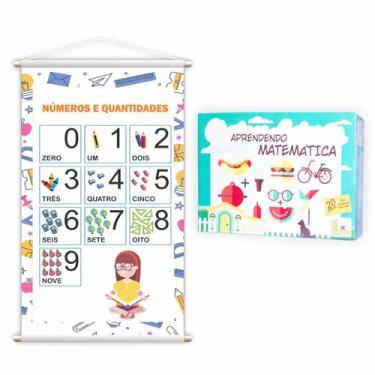 Imagem de Kit Jogo Aprendendo Matemática + Banner Números 0 A 9 P - Plimshop