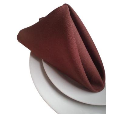 Imagem de Kit Guardanapo de Boca de Tecido Mesa Posta 8 pç Oxford Liso Tabaco - 