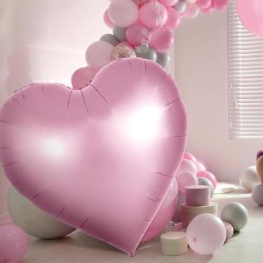 Imagem de Balão Metalizado MiniInflat Large Heart 150 cm Festa de casamento rosa