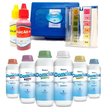 Imagem de Kit Limpeza E Tratamento De Piscinas Completo + Estojo Teste - DomClor