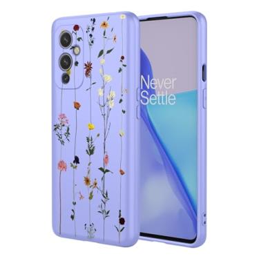 Imagem de KOARWVC Capa de telefone para OnePlus 9, LE2113 LE2111 LE2110 1+9, capa fofa com estampa de flor, capa protetora fina de TPU macio para OnePlus 9 Purple Garden