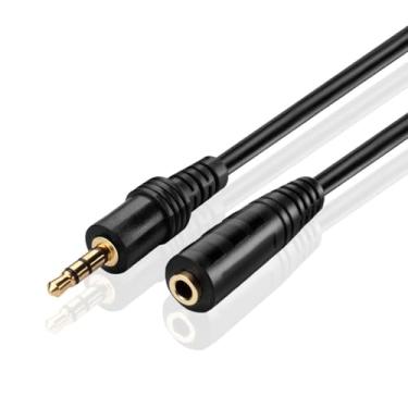Imagem de Cabo de extensão TNP AUX para fone de ouvido 3,5 mm – Adaptador de cabo adaptador auxiliar de áudio extensor macho para fêmea para iPhone iPod iPad, Smartphone Tablet, Sistema de alto-falante de carro doméstico, 15FT
