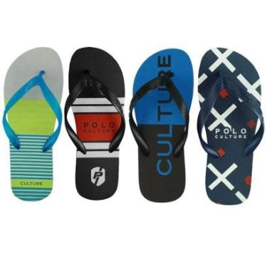 Imagem de Chinelo Masculino Borracha Bico Redondo Polo Culture Kit 4-Masculino