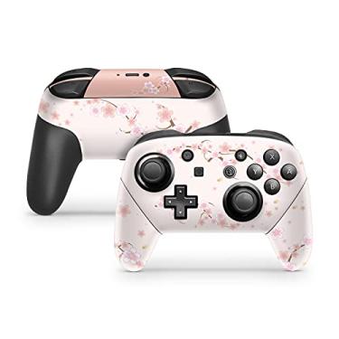 Imagem de Tacky design Película Sakura bege para controle Nintendo Switch Pro, decalques de flor de cerejeira adesivos de vinil 3 m capa completa