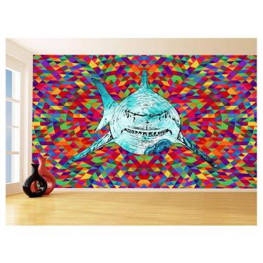 Imagem de Papel De Parede Animais Pop Art Tubarão Cores 3,5M Pxa537