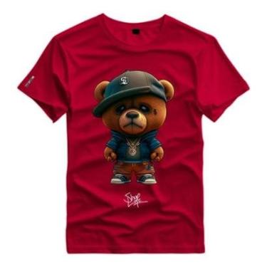 Imagem de Camiseta Personalizada Urso Gangsta Moletom Boné Tattoo-Unissex