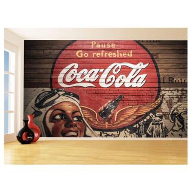 Imagem de Papel De Parede 3D Arte Retrô Coca Cola Mural 3,5M Tra60