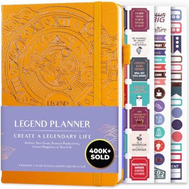 Imagem de Legend Planner Planejador de luxo semanal e mensal para atingir seus objetivos e viver mais feliz. Caderno organizador e diário de produtividade. Capa dura A5, sem data - comece a qualquer momento +