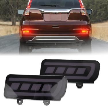 Imagem de PGTOPONE Refletores de para-choque traseiro de LED fumado lâmpadas de freio de neblina compatíveis com Honda CRV C-RV 2015 2016 EX EX-L Touring Accessories (FUMADO)