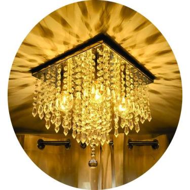 Imagem de Lustre De Cristais Acrilico Sobrepor 30x30 - Relux Iluminação