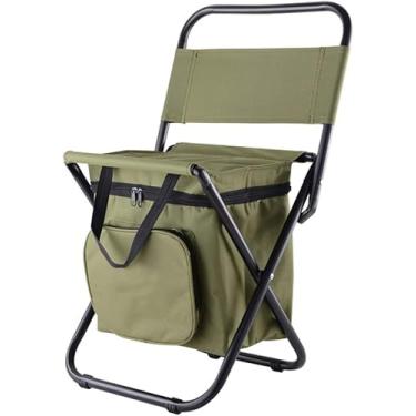 Imagem de Assento De Caça Dobrável Portátil Para Cadeira De Acampamento Ao Ar Livre, Banco De Pesca Para Mochila à Prova D'água Com Bolsa Isolada Mais Fria, Compacto De Viagem Pa, Green, 35 * 45cm