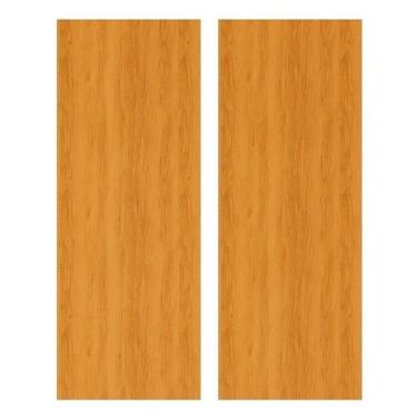 Imagem de Kit 2 Folhas de Porta Madeira Lisa 210x80cm Espessura 3,5cm Valuchi Cerejeira