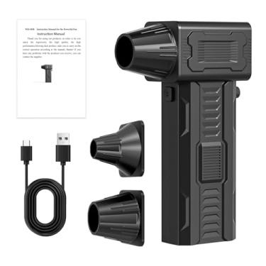 Imagem de 220W Elétrico Duster de ar elétrico 140000rpm Motor sem escova máximo 53m/s Velocidade do ajustável 8000mAh Recarregável o jato portátil portátil So soprador seco com 2 bico