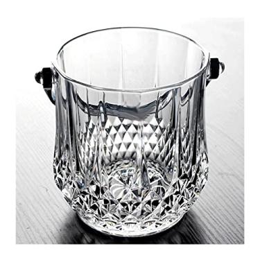 Imagem de balde de vinho Banheira redonda de balde vinho transparente com alças, garrafa cerveja portátil refrigerador bebida caixa champanhe para festa, bar, casa, 1L Refrigerador de cerveja