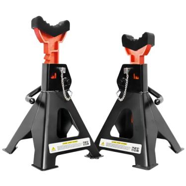 Imagem de FITHOIST Macaco de 6 toneladas para serviço pesado (capacidade de 6 kg), suportes de macaco de carro para caminhões com trava de pino duplo e almofadas de borracha, 39.6 cm-59.4 cm ajustável para