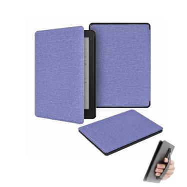 Imagem de GUKSRASO Capa para 7" Kindle Paperwhite 12ª Geração/Colorsoft Signature Edition (2024) - Materiais com Textura de Tecido com Alça de Mão, Modo de Espera/Ativação Automático