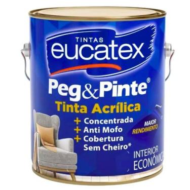 Imagem de Tinta para parede Peg Pinte 3,6L Sem Cheiro Anti Mofo Eucatex, Branco 