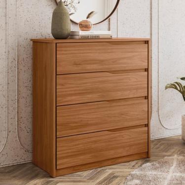 Imagem de Cômoda 4 Gavetas Atria Nogueira Touch Demobile