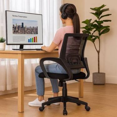 Imagem de Cadeira Executiva Preta Escritório Ergonômica Giratória Reclinável Apo