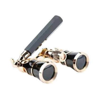 Imagem de Binóculos Retrô Femininos De Metal Com Corrente Para Teatro E Óptica -