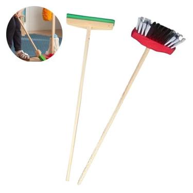 Imagem de 2 Peças Vassoura e Rodo para Criança Vermelho 50Cm Dasshaus, Branco