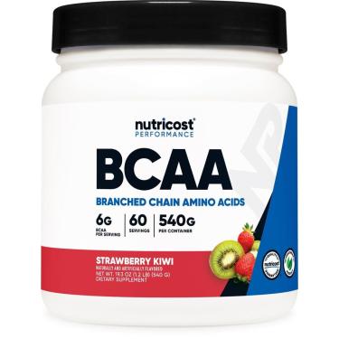 Imagem de BCAA em pó Nutricost Sabor Morango Kiwi 60 porções-Unissex