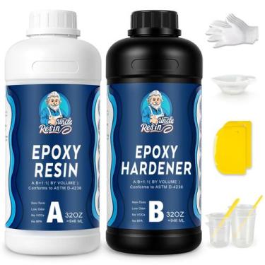 Imagem de Kit de Resina Epóxi UncleResin 1:1 Transparente 1,9 L para Fundição