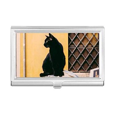 Imagem de Animal Cool — Porta-cartões de visita com fotografia de gato preto