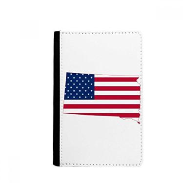 Imagem de Dakota do Sul EUA Mapa Estrelas Listras Bandeira Formato Passaporte Notecase Burse Carteira Carteira Porta-cartão